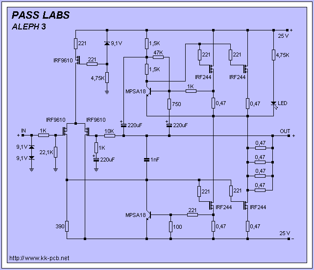 PASS LABS CLONE - ALEPH 3 Amplifier KK-PCB